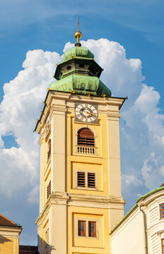 Tower of Scottish monastery on Freyung square, Vienna, Austria