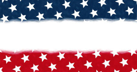 USA patriotic background. Digital watercolor painting illustration.