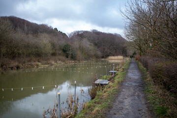 course fishing pond Rivington Lancashire UK