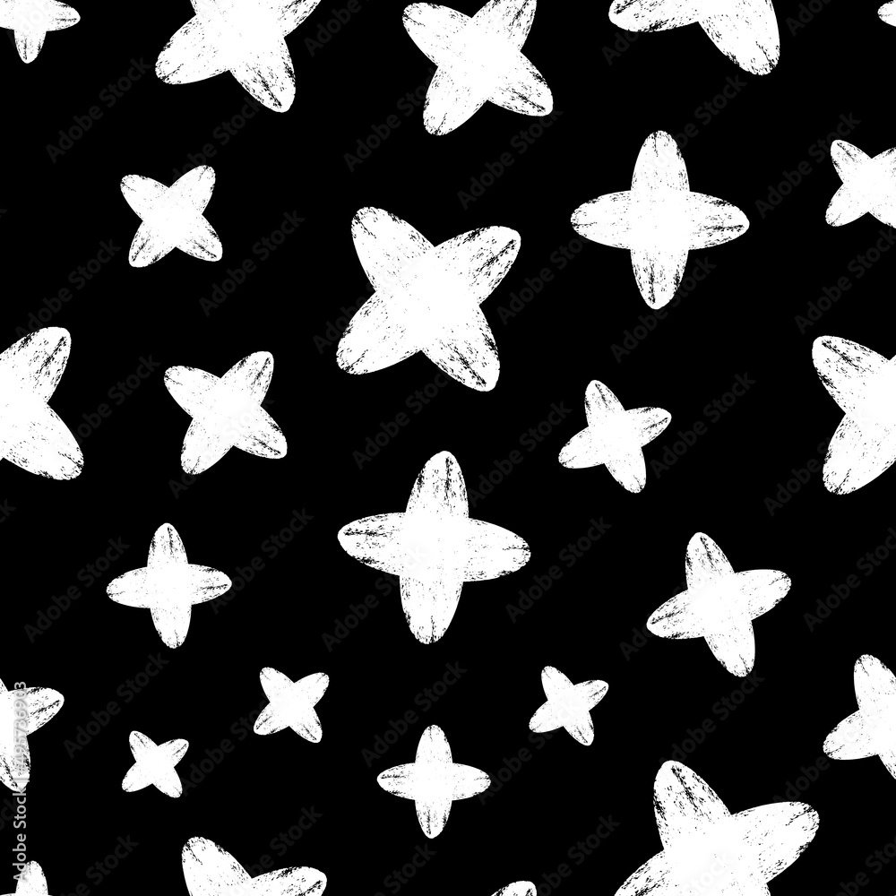 Poster black and white abstract textured pattern vector seamless repeat pattern print background