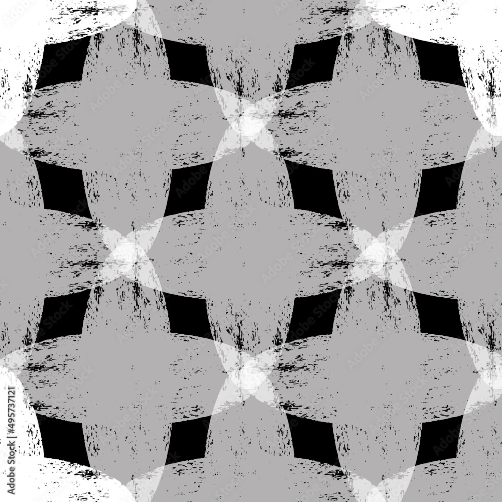 Poster black and white abstract textured pattern vector seamless repeat pattern print background