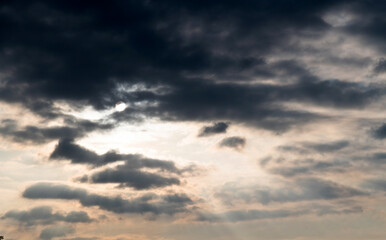 Overcast sky with dark clouds background