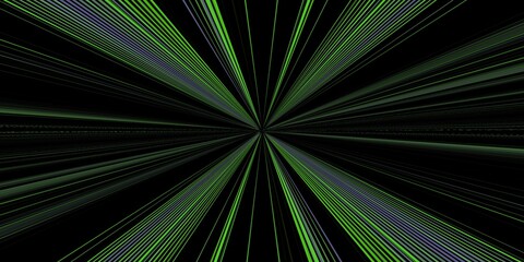 Obraz premium creative bright green striped design on a plain black background