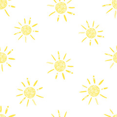 Summer background circle stripe pattern seamless yellow and white. Abstract simple background