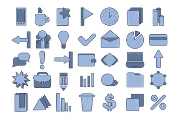 Business, programming, management, internet connection, social network, computing, information icon set. Teamwork thin line icon collection. Start up and Development