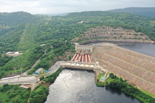 Aerial shot of the Akosombo dam