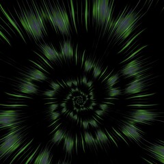 creative bright green striped design on a plain black background