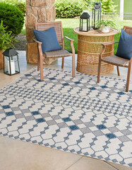 Outdoor area rug carpet textile texture design.