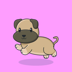 pug cartoon beagle flat drawing pet bulldog vector dog breed comic puppy corgi husky background art