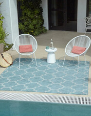 Outdoor area rug carpet textile texture design.