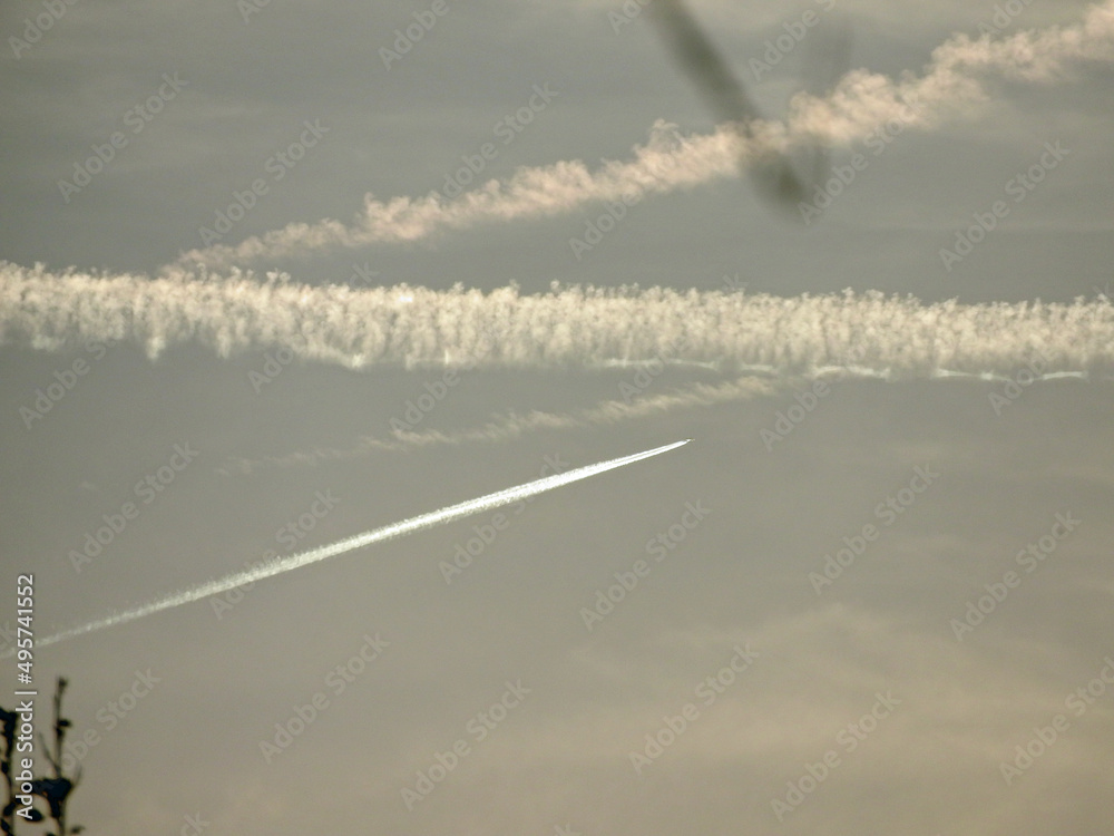Canvas Prints airplane in the sky with clouds