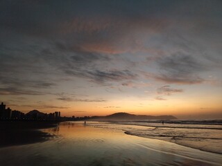 Praia, Por do Sol, Conchas, Mar