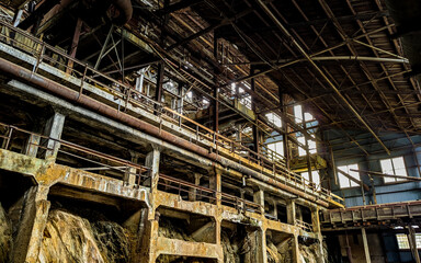 retired industrial mine interior