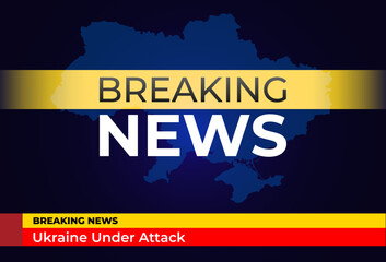 Background screen saver on breaking news. Breaking news on ukraine map background.