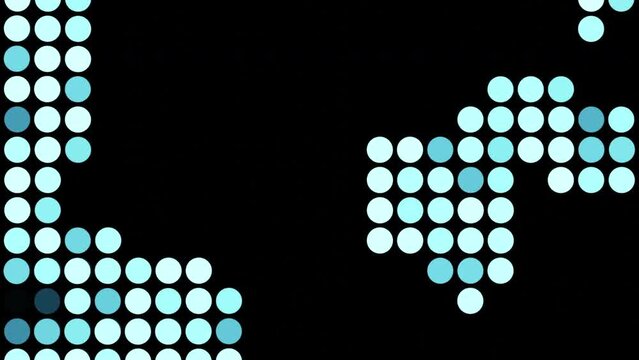  Black background and running animation. Design. A bright background on which white and pink particles run and flash in abstraction.They burn by changing the location.