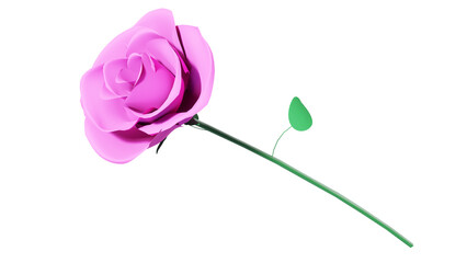 Flower Rose, buds set isolated on white background. Roses 3d render