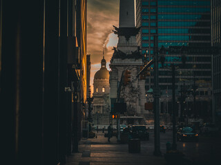 Mesmerizing view of the Soldiers' and Sailors' Monument in the city of Indianapolis, USA