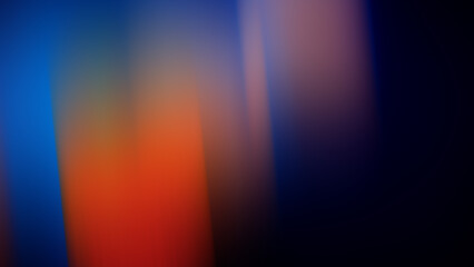 Abstract blurred background of orange spots stripes on a dark blue background.