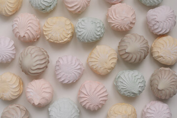 candy pastel coloured marshmallow sweets pattern texture background.