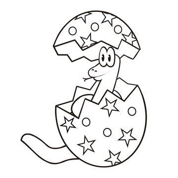 dragon, easter egg, coloring page, vector icon