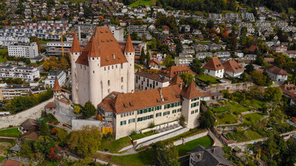 Thun Castle in Switzerland from above - amazing drone footage