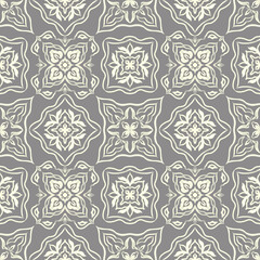 Decorative vintage tile pattern in oriental style. Print for fabric, textile, interior, paper, packaging, stationery