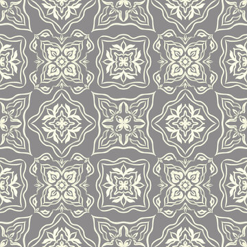 Decorative vintage tile pattern in oriental style. Print for fabric, textile, interior, paper, packaging, stationery
