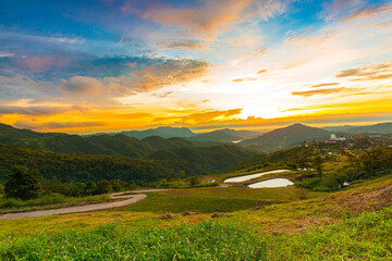 Fototapeta premium mountains and sky in the morning,Mountain landscape 
