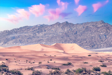 Fototapeta na wymiar Sand Dunes in the Death Valley desert located in California.