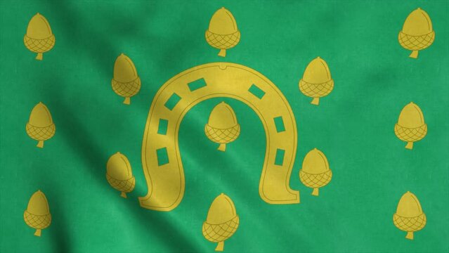 Rutland flag, England, waving in wind. Realistic flag background