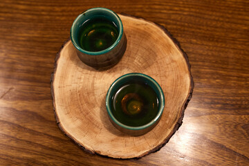 Chinese puer fermented and pressed tea. Tea ceremony