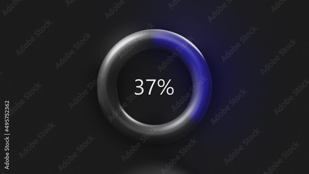 Poster round shaped loading bar animation over black background. motion. failing in uploading digital data,