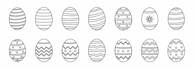 Easter pattern with Easter egg drawings. Vector illustration.
