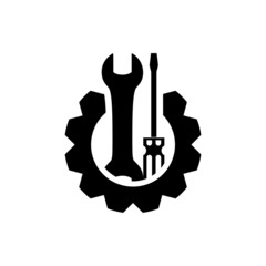 Service icon. Settings and repair, service sign isolated on white background