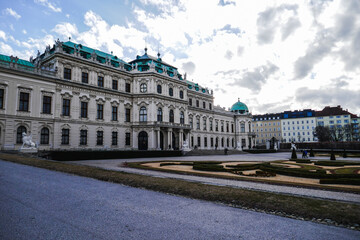 Fototapeta na wymiar Belvedere Art Museum in Vienna. A beautiful landmark in Vienna.