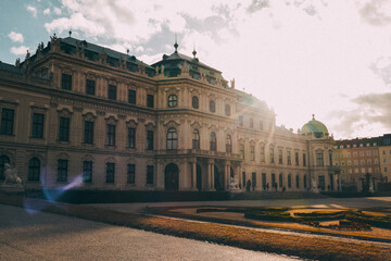 Fototapeta premium Belvedere Art Museum in Vienna. A beautiful landmark in Vienna.