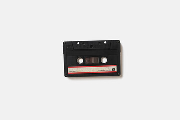 Audio cassette isolated on white background