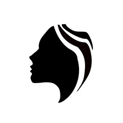 głowa kobiety ikona fryzura