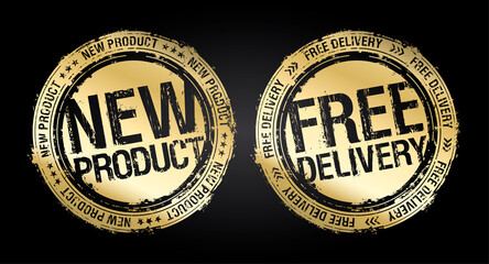 New product and free delivery vector rubber stamps