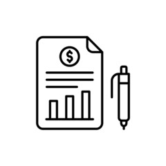 Cost Statement icon in vector. logotype