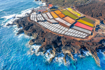 Landscape with Salinas de Fuencaliente, Canary island, Spain
