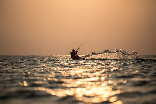 Kitesurfing, Kiteboarding action photos in exotic location.