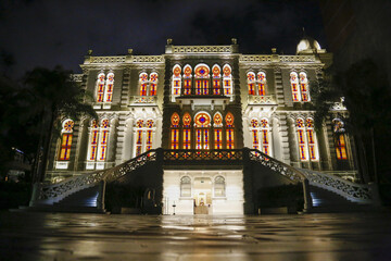 Night view of the Nicolas Sursock Museum in Beirut, Lebanon