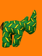  green and yellow stuffed rhino