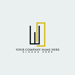 Creative Initials Letters (w d) Logo  property development company. We build high-end houses and luxury apartment complexes