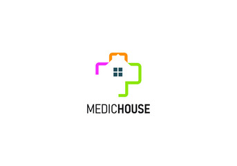 medical house logo design template. medical house business logo