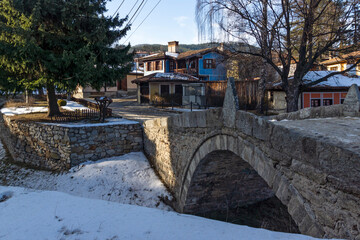 Typical Street and old houses inl town of Koprivshtitsa, Bulgaria