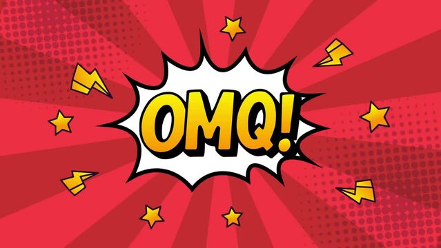 OMG Cartoon Comic Bubbles animation - Popup Style Expressions with Smoke effect. pop art background