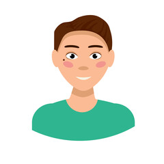 people avatar. A young man . Vector illustration in flat style