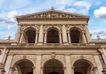 Facade of Vienna university building on Ringstrasse street, Austria
